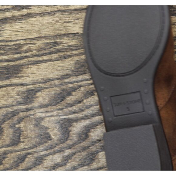 Sun + Stone Womens Adelinee Double Zip Ankle Booties Brown 5M - Picture 7 of 11